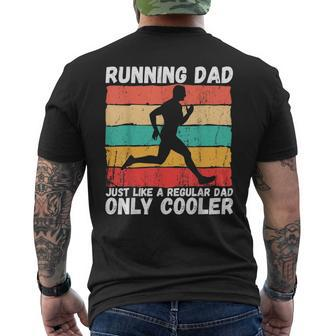 Retro Running Dad Runner Marathon Athlete Humor Outfit Men's T-shirt Back Print - Seseable