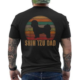 Retro Shih Tzu Dad Daddy Apparel Dog Owner Pet Father Men's T-shirt Back Print - Seseable