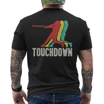 Retro Vintage Baseball Touchdown - Baseball Apparel Men's T-shirt Back Print - Seseable