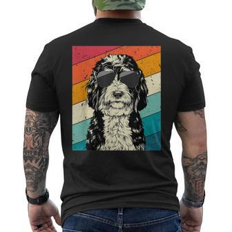 Retro Vintage Bernedoodle With Sunglasses Dog Lovers Men's T-shirt Back Print - Seseable