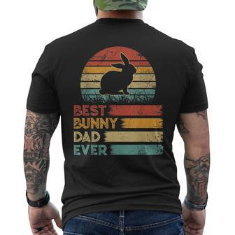 Retro Vintage Best Bunny Dad Ever Animals Lover Men's T-shirt Back Print - Seseable