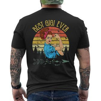 Retro Vintage Best Gigi Ever Gigi Gifts Mothers Day Mens Back Print T-shirt - Seseable