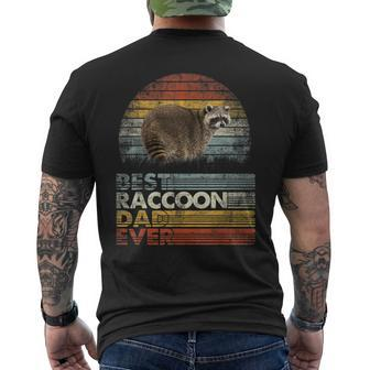 Retro Vintage Best Raccoon Dad Ever Animals Lover Men's T-shirt Back Print - Seseable