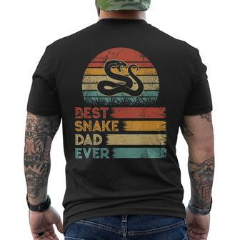 Retro Vintage Best Snake Dad Ever Distressed Animals Lover Men's T-shirt Back Print - Seseable