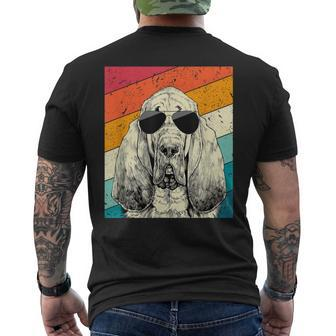 Retro Vintage Bloodhound With Sunglasses Dog Lovers Men's T-shirt Back Print - Seseable