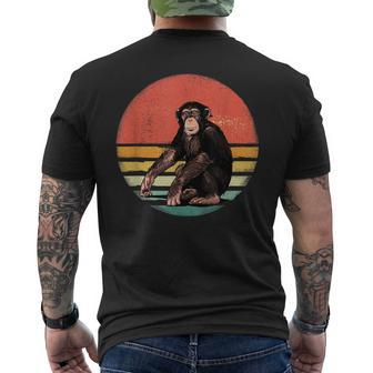 Retro Vintage Chimpanzee Monkey Wild Forest Animal Men's Back Print T-shirt | Mazezy