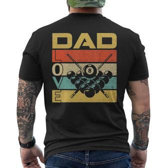 Retro Vintage Dad Love Billiards Fathers Day Men's T-shirt Back Print - Seseable