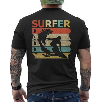Retro Vintage Daddy Surfer Surfing Dad Men's T-shirt Back Print - Seseable
