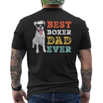 Retro Vintage Dog Best Boxer Dad Ever Men's T-shirt Back Print - Seseable