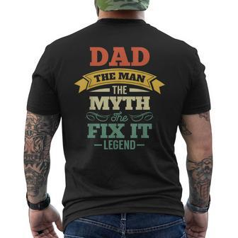Retro Vintage Handyman Dad Gifts Mr Fix It Fathers Day Gift For Mens Men's Crewneck Short Sleeve Back Print T-shirt
