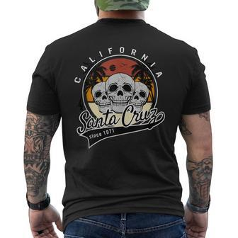 Retro Vintage Santa Cruz California Skull Street Wear Men's T-shirt Back Print - Seseable