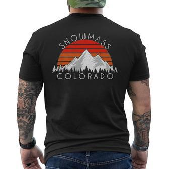 Retro Vintage Snowmass Colorado Distressed Men's T-shirt Back Print - Seseable