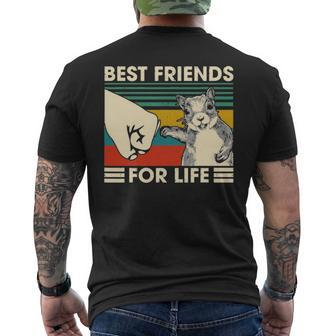 Retro Vintage Squirrel Best Friend For Life Fist Bump V2 Men's T-shirt Back Print - Seseable
