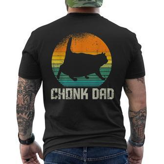 Retro Vintage Style Fat Daddy Cat Meme Chonk Cat Dad Men's T-shirt Back Print - Seseable