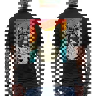 Retro Vintage Tuxedo Cat With Sunglasses Cat Lovers Men's T-shirt Back Print - Seseable