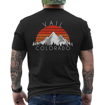 Retro Vintage Vail Colorado Distressed Men's T-shirt Back Print - Seseable
