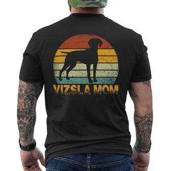 Retro Vizsla Mom Gift Dog Owner Mother Pet Mama Men's Crewneck Short Sleeve Back Print T-shirt - Monsterry