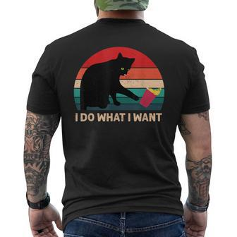 Retro I Do What I Want Vintage Cat Men's T-shirt Back Print - Seseable