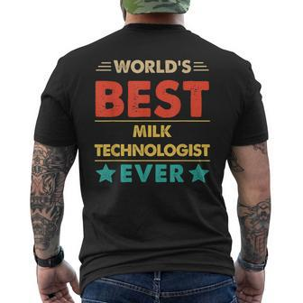 Retro Worlds Best Milk Technologist Ever Mens Back Print T-shirt - Seseable