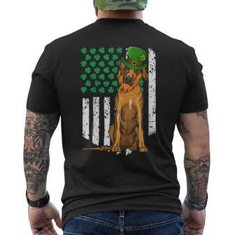 Rhodesian Ridgeback St Patricks Day Irish American Flag Men's Back Print T-shirt | Mazezy