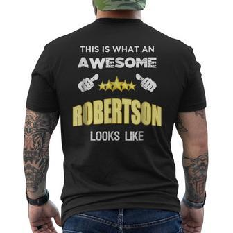 Robertson Last Name Family Names Mens Back Print T-shirt - Seseable