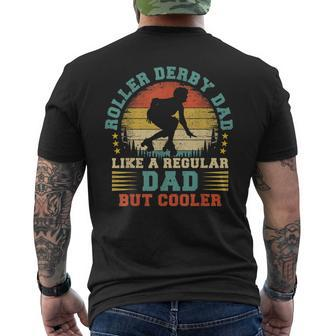 Mens Roller Derby Lover Vintage Roller Derby Dad Fathers Day Men's T-shirt Back Print - Seseable