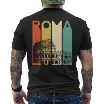 Rome Italy Roma Italian Retro Vintage Coliseum Architecture Men's T-shirt Back Print - Seseable