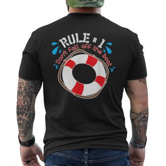 Rule Number 1 Dont Fall Off The Boat Holiday Cruise Men's Back Print T-shirt | Mazezy