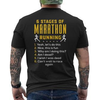 Runner Sport Athlete 6 Stages Of Marathon Running Men's Back Print T-shirt | Mazezy