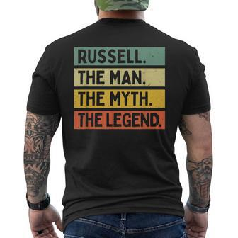 Russell The Man The Myth The Legend Funny Personalized Quote Gift For Mens Mens Back Print T-shirt - Seseable