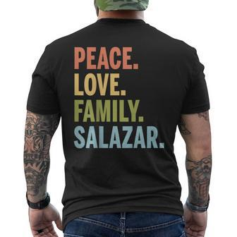 Salazar Peace Love Family Matching Last Name Mens Back Print T-shirt - Seseable