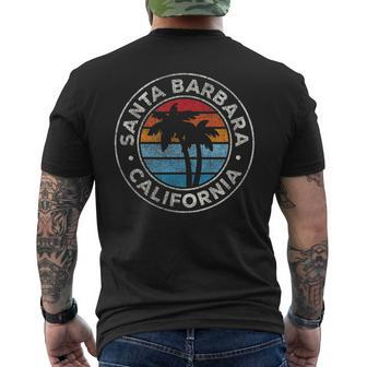 Santa Barbara California Ca Vintage Graphic Retro 70S Men's Back Print T-shirt | Mazezy