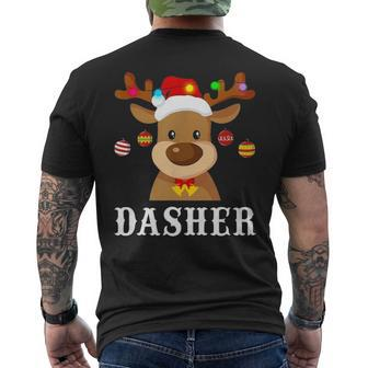 Santa Reindeer Dasher Xmas Group Costume Men's T-shirt Back Print - Seseable