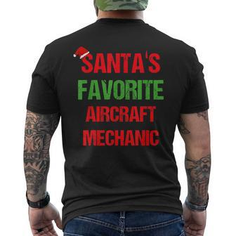 Santas Favorite Aircraft Mechanic Funny Christmas  Gift Mens Back Print T-shirt
