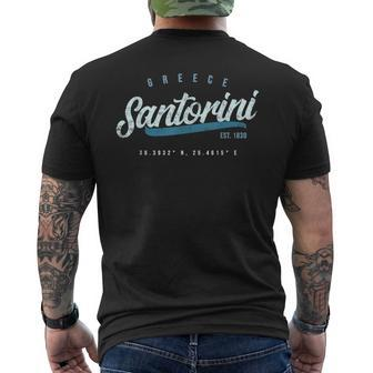 Santorini Greece Men's T-shirt Back Print - Seseable