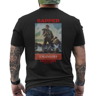 Sapper Army Combat Engineer Corps Veterans And Military Men's T-shirt Back Print - Seseable