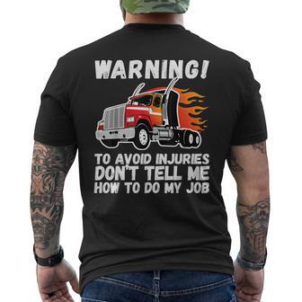 Sarcastic Trucker Tractor Trailer Fathers Day Truck Driver Mens Back Print T-shirt - Seseable