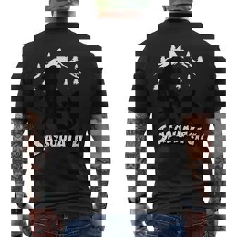 Sasquatch Dad & Daughter Camping Men's T-shirt Back Print - THEGIFTIO