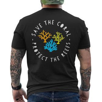 Save The Coral Reef Aquarist Aquarium Marine Biology Men's T-shirt Back Print - Seseable
