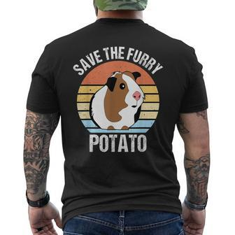Save The Furry Potato Guinea Pig Men's T-shirt Back Print - Seseable