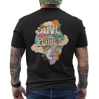 Save The Planet Earth Day Climate Change Environment Saying Men's Back Print T-shirt | Mazezy