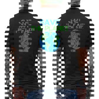 Save The Planet Protect Our Planet Environmentalist Men's Back Print T-shirt | Mazezy