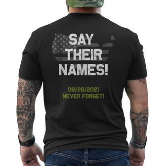 Say Their Names Names Of Fallen Soldiers 13 Military Heroes Mens Back Print T-shirt | Mazezy