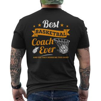 School Sports Team Best Basketball Coach Ever Mens Back Print T-shirt - Seseable