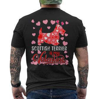Scottish Terrier Is My Valentine Dog Lover Dad Mom Men's Back Print T-shirt | Mazezy UK