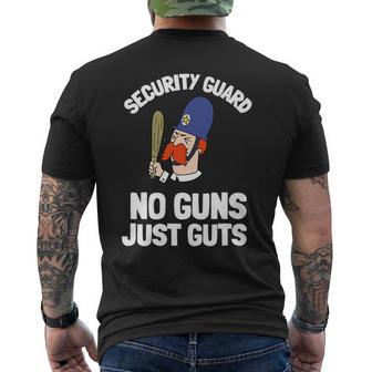 Security Guard Bouncer And Security Officer - No Guns Men's T-shirt Back Print - Seseable