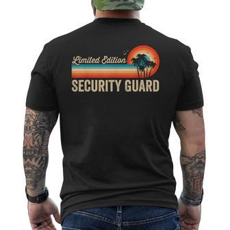 Security Guard Funny Birthday Retro Vintage Men Dad Mens Back Print T-shirt | Mazezy