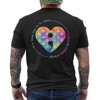 Semicolon Heart Suicide Prevention Mental Health Awareness Mens Back Print T-shirt | Mazezy