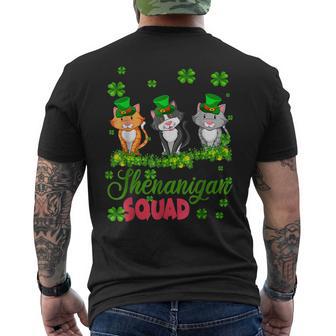 Shenanigan Squad St Patricks Day Leprechaun Cat Lover Men's T-shirt Back Print - Thegiftio UK