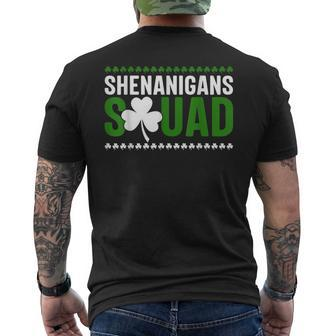 Shenanigans Squad Matching St Patricks Day Irish Leaf Men's T-shirt Back Print - Seseable